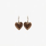 Dark wood Heart Earrings