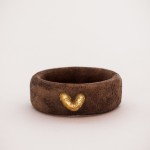 Golden Heart Wood Ring