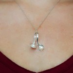 Silver Pearl Leaf Pendant