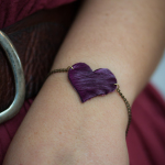 Purple Heart Leather Bracelet