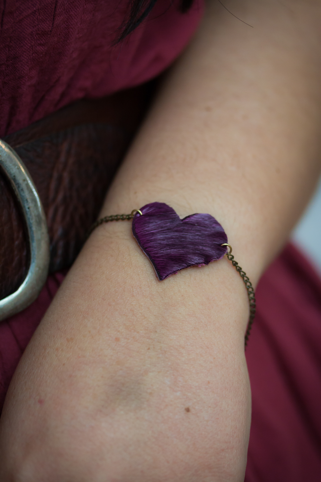 Purple heart bracelet deals
